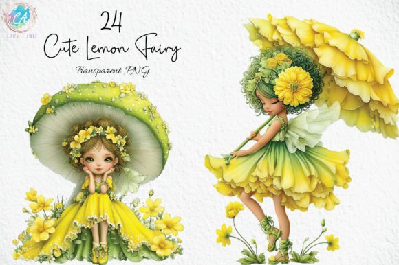 Download Whimsical Cute Lemon Fairy Clipart PNG - Art Collection