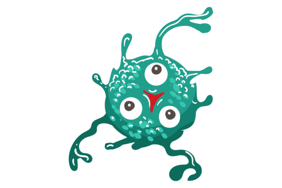 Download Green Germ Character. Cartoon Infection - Art Collection