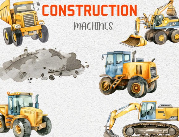Download Construction Machines Watercolor Clipart - Art Collection