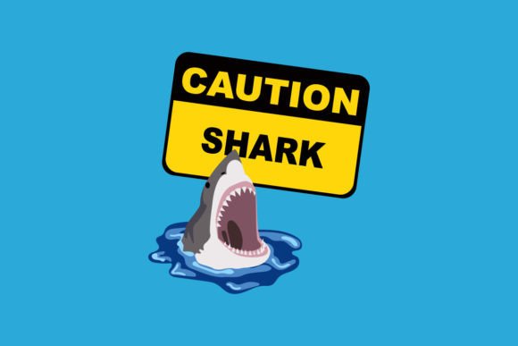 Download Shark Warning Sign Design Cartoon Vector - Art Collection