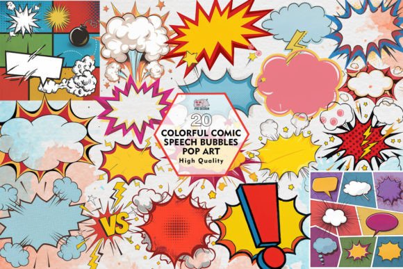 Download Colorful Comic Speech Bubbles Pop Art - Art Collection