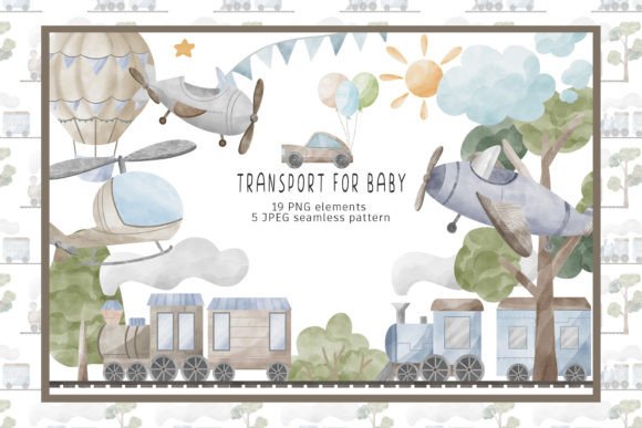 Download Watercolor Transport for Baby Clipart - Art Collection