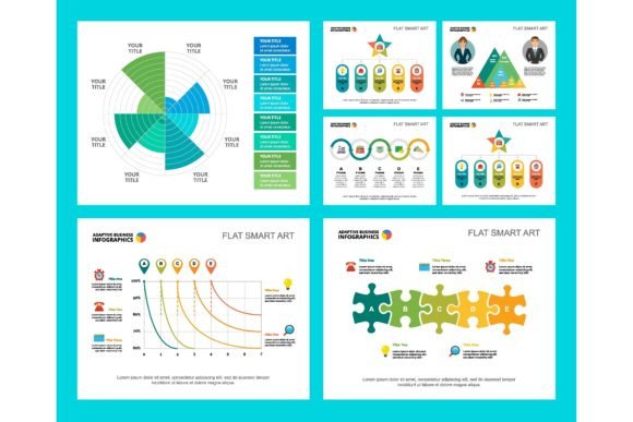 Download Colorful Infograph Charts Set. Business - Art Collection