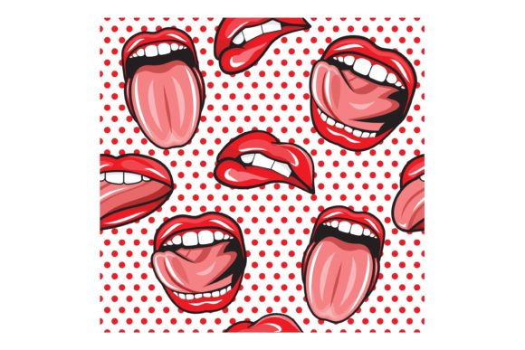 Download Mouth Pop Art Vector Seamless Pattern - Art Collection