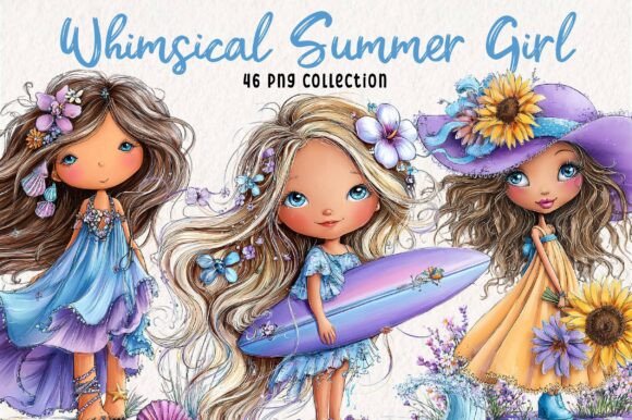 Download Whimsical Summer Girl Clipart - Art Collection