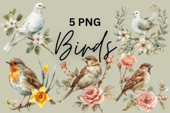 Download Watercolor Bird Floral Design Nature Art - Art Collection