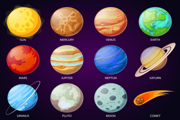 Download Cartoon Solar System Planets - Art Collection