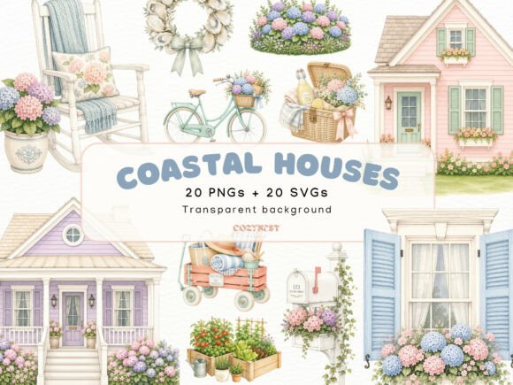 Download Coastal House Cliparts, Neighborhood PNG - Art Collection