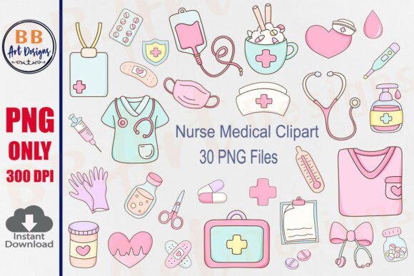 Download Retro Medical Nurse Clipart PNG Hospital - Art Collection