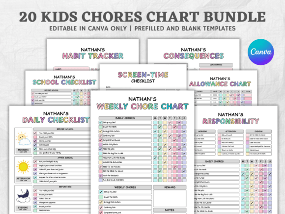 Download Kids Chore Chart Bundle - Art Collection