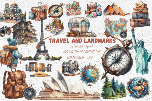 Download TRAVEL &amp; LANDMARKS, Travel Clipart - Art Collection