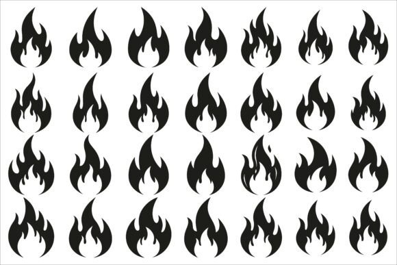 Download Bold Black Fire Flame Icon Vector Art - Art Collection