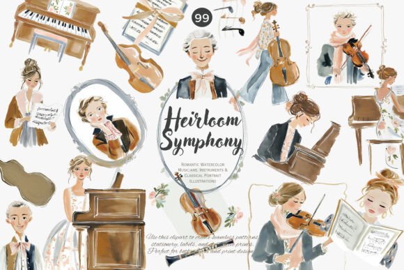Download Romantic Classical Musicians Clipart Set - Art Collection