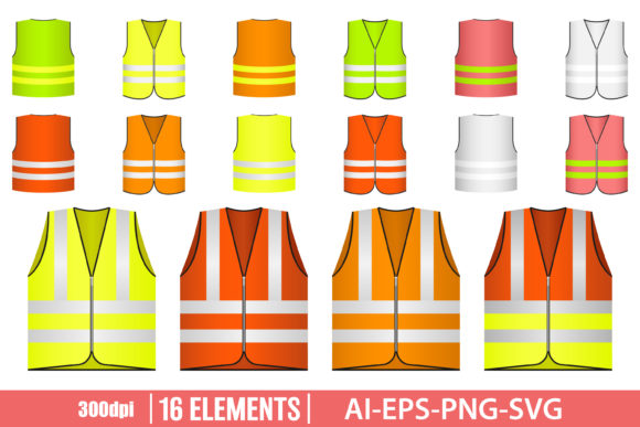 Download Safety Vest Clipart Set - Art Collection