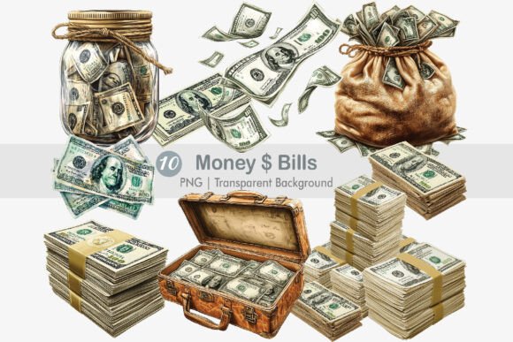 Download Money Clipart, Dollars PNG Bundle - Art Collection