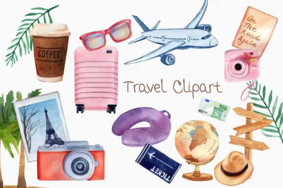 Download Travel Watercolor Clipart Suitcase Globe - Art Collection