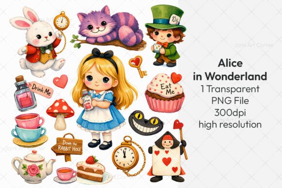 Download Cute Alice in Wonderland PNG Clipart - Art Collection