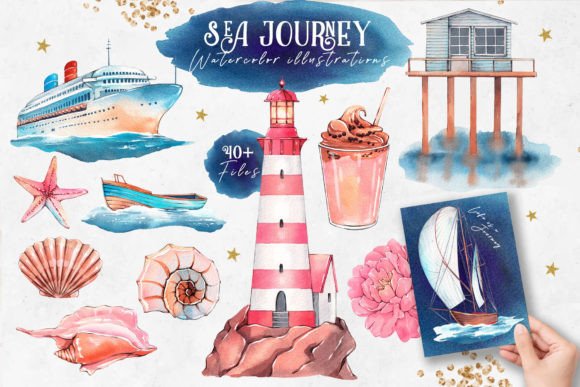 Download Sea Journey. Watercolor Illustrations - Premium Resources
