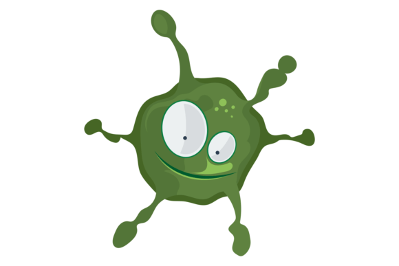 Download Green Microbe. Cartoon Disease Infection - Art Collection