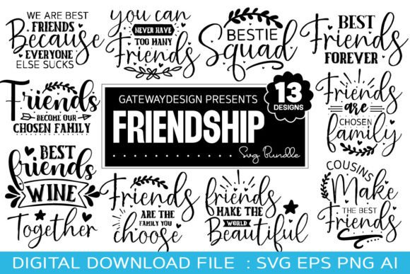 Download Friendship Svg Bundle - Friendship Collection