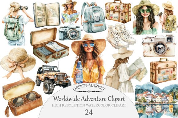 Download Watercolor Worldwide Adventure Clipart - Art Collection