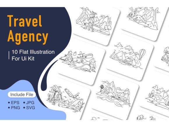 Download Travel Agency Trendy Flat Illustration - Travel agency Collection