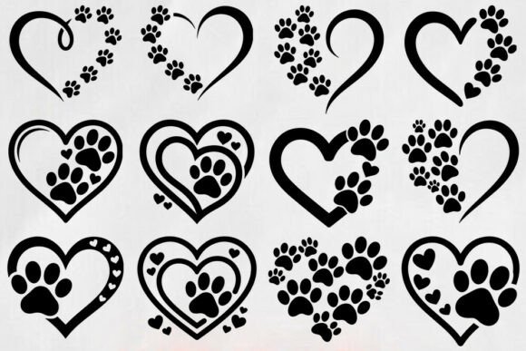 Download Dog Paw Heart SVG Bundle | Pet Lover SVG - Art Collection